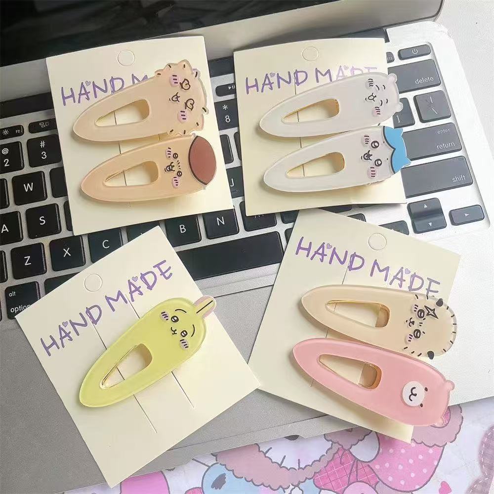 Hair Bundles - กิ๊บติดผมลายตัวละครชิชิคาวะสุดน่ารัก กิ๊บปากเป็ดอะคริลิคการ์ตูนสุดคิ้วท์ เครื่องประดับผมอนิเมะสุดฮา สำหรับใช้ในชีวิตประจำวัน