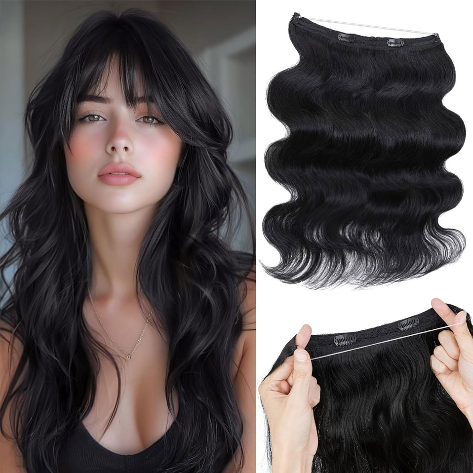 Invisible Tape In Extensions Real Hair - S-noilite Wire ในต่อผมมนุษย์ ต่อผมลวดแบบปรับได้หยัก ชิ้นผมไฮไลท์สีบลอนด์ สายปลาที่มองไม่เห็น
