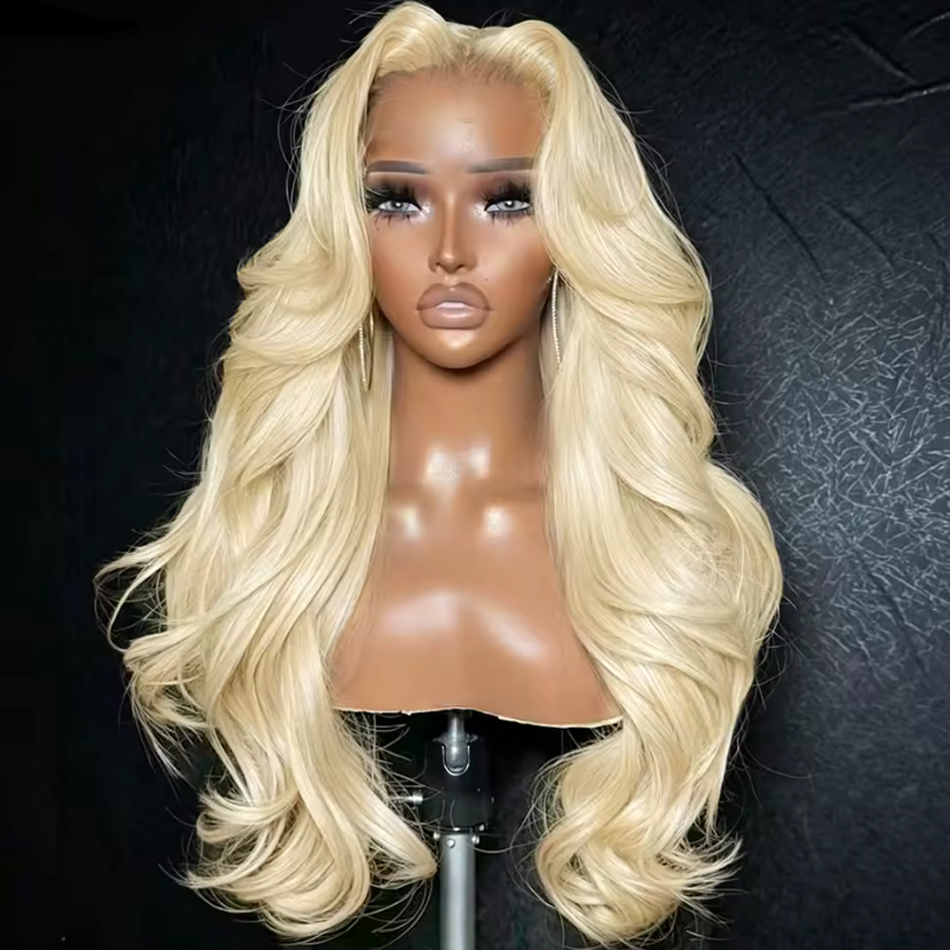 613 Blonde Body Wave Lace Front Wig - วิกผมลูกไม้ด้านหน้า 613 13x6 ผมมนุษย์ลอนคลื่นสีบลอนด์สำหรับผู้หญิง ความหนาแน่น 210