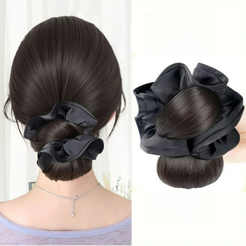 Claw Clip Messy Bun Hair Piece - ที่คาดผมแบบใหม่ ทำจากผ้าซาตินสังเคราะห์ พร้อมกิ๊บหนีบผม ทรงผมบัน หางม้า ต่อผม