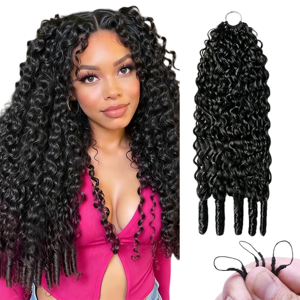 Hair Bundles - ผมมนุษย์ถักโครเชต์แบบหยิกพม่า ความยาว 14-26 นิ้ว ผมต่อเปรูเวียน 60