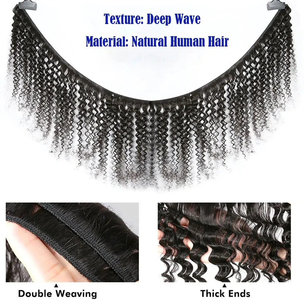 ผมมนุษย์แท้จากบราซิล ทรงลอนลึก - Deep Wave 3 Bundles With Closure บทวิจารณ์และราคา