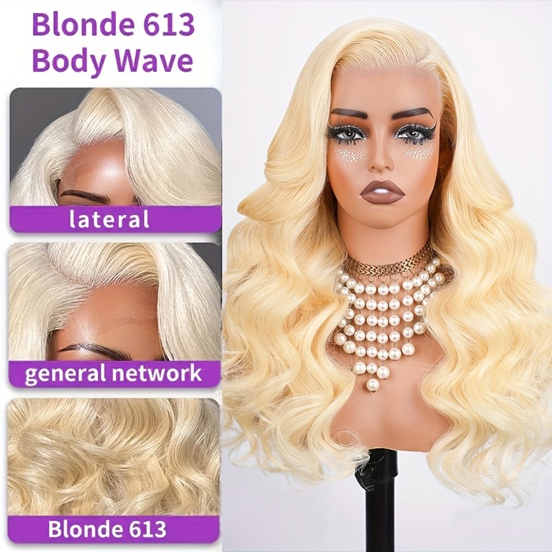 วิกผมหน้าลูกไม้ผมแท้ 613 ขนาด  - 613 Blonde Body Wave Lace Front Wig บทวิจารณ์และราคา