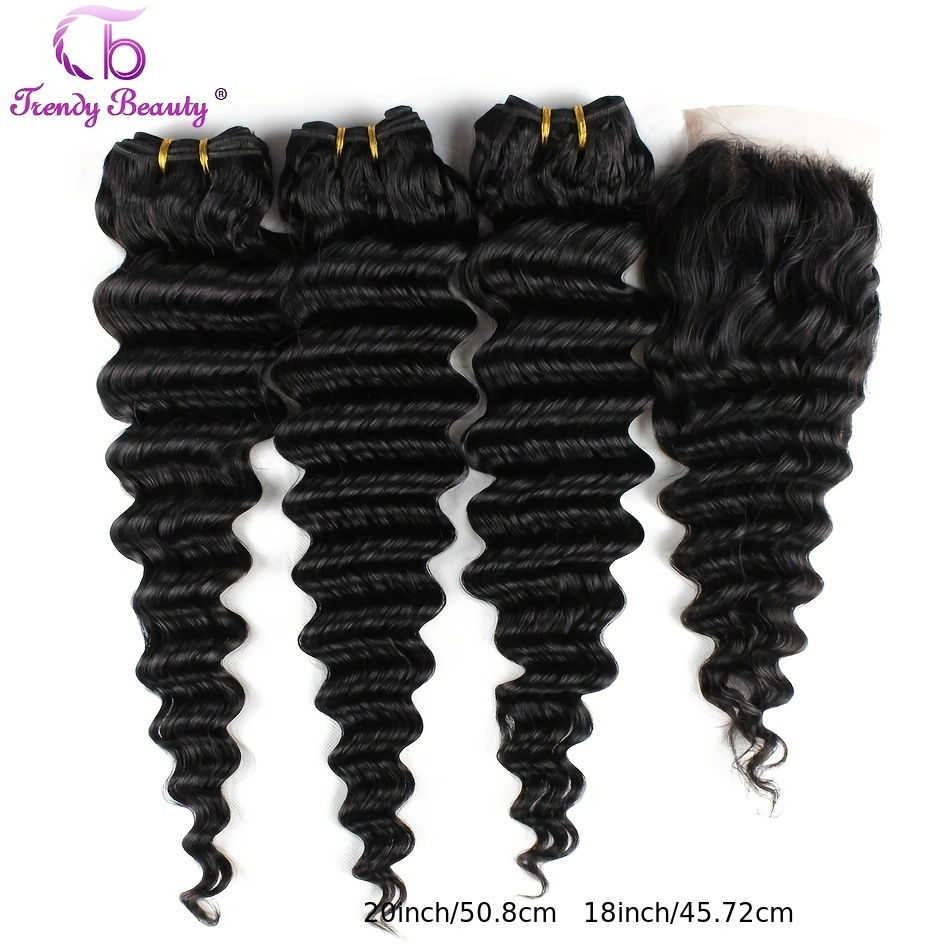 ผมลอนลึกสไตล์บราซิลพร้อมปิดด้ว - Deep Wave 3 Bundles With Closure บทวิจารณ์และราคา