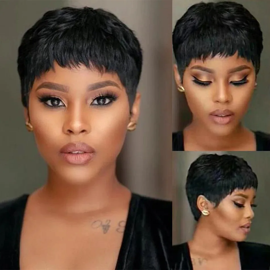 วิกผมสั้นทรงพิกซี่คัตแบบตรง วิ - Short Pixie Cut Wig Human Hair Cheap บทวิจารณ์และราคา